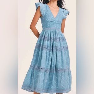 Abena Dress Blue Bonnet - LoveShackFancy
